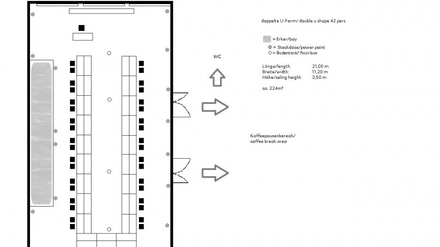 conference room Berlin I & II - double u shape 42 persons  conference room Berlin I & II - double u shape 42 persons